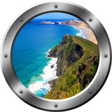 VWAQ Ocean Mountain View Silver Porthole Vinyl Wall Decal - VWAQ Vinyl Wall Art Quotes and Prints