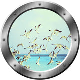 VWAQ Seagulls Ocean Peel and Stick Window Porthole Vinyl Wall Decal - VWAQ Vinyl Wall Art Quotes and Prints no background