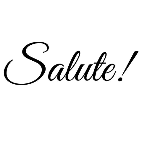 Salute Matte Black Vinyl Wall Decal 10.8"H X 27"W