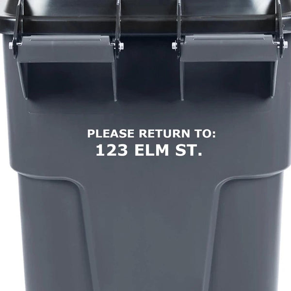 VWAQ Garbage Can Decal Return To Address Label TC1