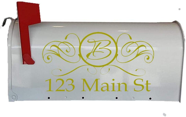 Monogram Mailbox Decal and Street Name Address Mailbox Lettering | VWAQ
