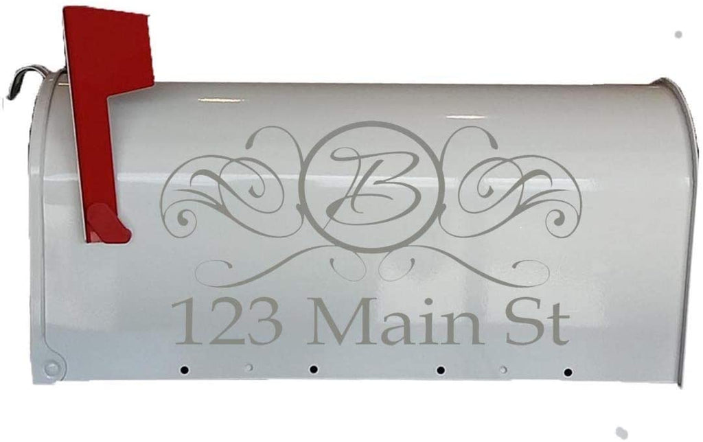 Monogram Mailbox Decal and Street Name Address Mailbox Lettering VWAQ
