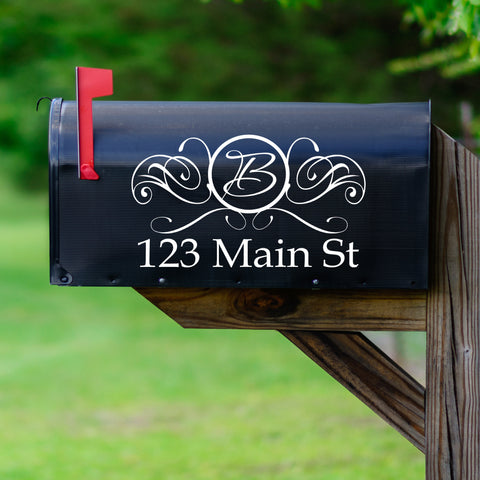 Monogram Mailbox Decal and Street Name Address Mailbox Lettering VWAQ - TTC15