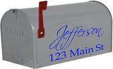 Blue Personalized Mailbox Address Decals