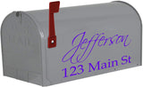 Purple Personalized Mailbox Address Decals