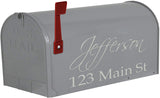 Silver Personalized Mailbox Address Decals
