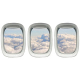 VWAQ Pack of 3 Peel and Stick Cloud View Airplane Window Vinyl Wall Decal - PPW13 - VWAQ Vinyl Wall Art Quotes and Prints