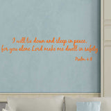 VWAQ I Will Lie Down and Sleep in Peace Psalm 4:8 Bible Vinyl Wall Decal - VWAQ Vinyl Wall Art Quotes and Prints