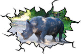 VWAQ Rhino Wall Decal Rhino Wall Art Hole In The Wall Safari Animal Decor - VWAQ Vinyl Wall Art Quotes and Prints no background