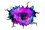 VWAQ Outer Space Galaxy Wall Crack Removable Peel & Stick Mural Decal - WC2 no background