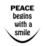 VWAQ Peace Begins with a Smile Wall Decal - Mother Teresa Inspirational Quote - VWAQ Vinyl Wall Art Quotes and Prints