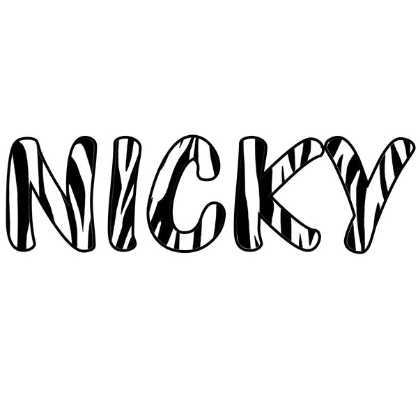 Zebra Print Wall Decals Personalized Name Choose Color Custom Name ...