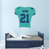 Personalized Football Jersey Decal Sports Room Decor with Name and Number VWAQ - FB5