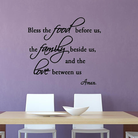 VWAQ Bless the Food Before Us, the Family Beside Us Wall Quotes Decal - VWAQ Vinyl Wall Art Quotes and Prints