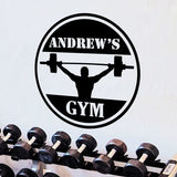 Gym Wall Decal Workout Room Decor Personalized Name VWAQ - CS62