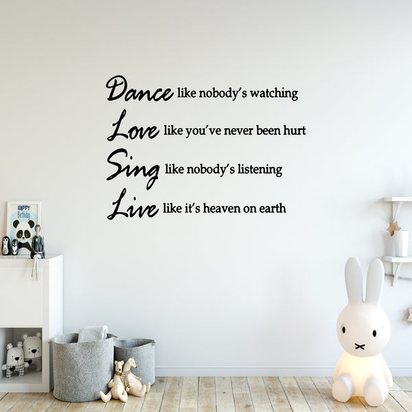 VWAQ Dance Like Nobody's Watching Dance Wall Decal - VWAQ Vinyl Wall Art Quotes and Prints
