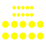 VWAQ Pack of (20) Assorted Sized Peel and Stick Yellow Polka Dots Wall Decals - VWAQ Vinyl Wall Art Quotes and Prints