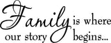 VWAQ Family Is Where Our Story Begins Family Wall Quotes Decal - VWAQ Vinyl Wall Art Quotes and Prints