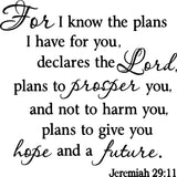 VWAQ For I Know the Plans I Have for You Faith Wall Quotes Decals (FV) - VWAQ Vinyl Wall Art Quotes and Prints