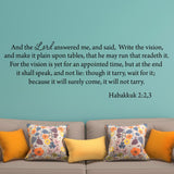 VWAQ Then the Lord replied Write down the Revelation Habakkuk 2:2,3 - VWAQ Vinyl Wall Art Quotes and Prints