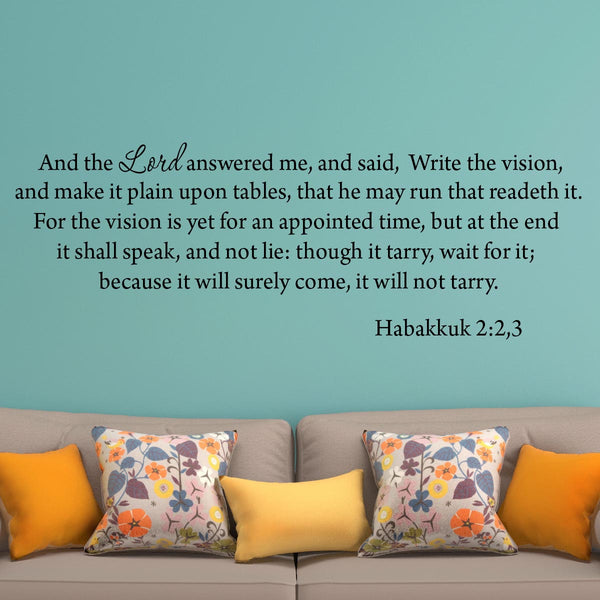 VWAQ Then the Lord replied Write down the Revelation Habakkuk 2:2,3 - VWAQ Vinyl Wall Art Quotes and Prints