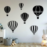 Hot Air Balloon Decals for Walls - Pack of 6 Vinyl Stickers VWAQ - Nursery Decor