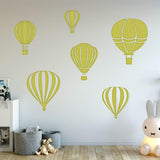 Hot Air Balloon Decals for Walls - Pack of 6 Vinyl Stickers VWAQ - Nursery Decor