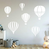 Hot Air Balloon Decals for Walls - Pack of 6 Vinyl Stickers VWAQ - Nursery Decor