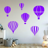 Hot Air Balloon Decals for Walls - Pack of 6 Vinyl Stickers VWAQ - Nursery Decor