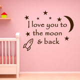 VWAQ I Love You To The Moon and Back Wall Decal - VWAQ Vinyl Wall Art Quotes and Prints