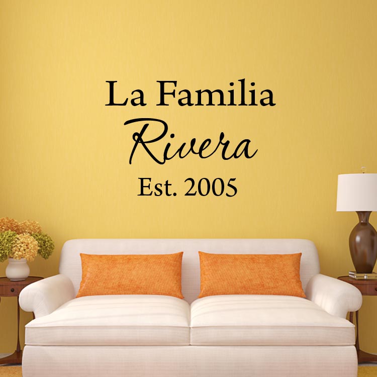 VWAQ La Familia Custom Family Name Spanish Wall Decal Insert Family Na