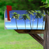 Tropical Palm Trees Mailbox Cover Magnetic - Ocean View Summer Swag VWAQ - MBM12
