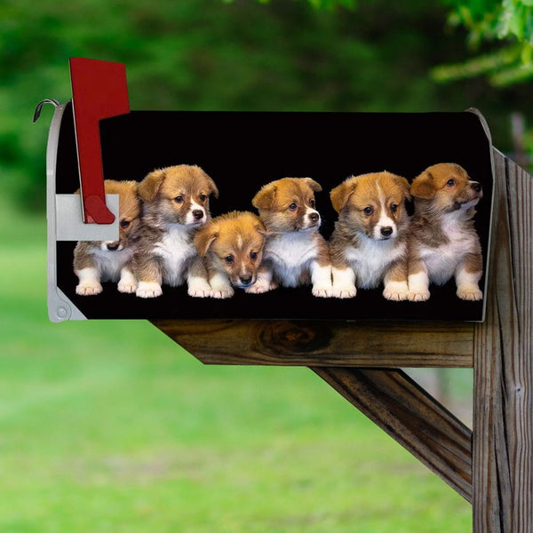 Puppy Mailbox Covers Magnetic - Dogs Mailbox Wraps Decor VWAQ - MBM13