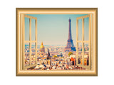 VWAQ Paris Window Decal Eiffel Tower Wall Sticker Peel and Stick Mural - NW6 no background