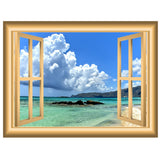 VWAQ Beach Front Window Frame Peel and Stick Vinyl Wall Decal - NW88 - VWAQ Vinyl Wall Art Quotes and Prints