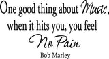 VWAQ One Good Thing About Music Bob Marley Vinyl Wall Decal - VWAQ Vinyl Wall Art Quotes and Prints no background