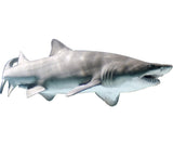 VWAQ Sand Shark Wall Decal Peel & Stick Realistic Shark Ocean Life Decor no background