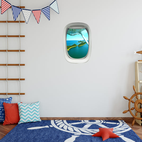 Airplane Window Island View Peel and Stick Vinyl Wall Decal - PW19 - VWAQ Vinyl Wall Art Quotes and Prints