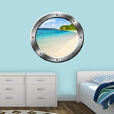 VWAQ Tropical Beach Peel and Stick Gold Window Porthole Vinyl Wall Decal - VWAQ Vinyl Wall Art Quotes and Prints