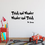 VWAQ Dr. Seuss Think and Wonder Wonder and Think Vinyl Wall Decal - VWAQ Vinyl Wall Art Quotes and Prints