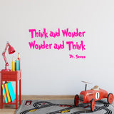 VWAQ Dr. Seuss Think and Wonder Wonder and Think Vinyl Wall Decal - VWAQ Vinyl Wall Art Quotes and Prints