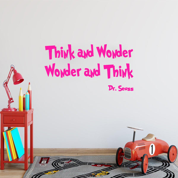 VWAQ Dr. Seuss Think and Wonder Wonder and Think Vinyl Wall Decal - VWAQ Vinyl Wall Art Quotes and Prints