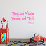 VWAQ Dr. Seuss Think and Wonder Wonder and Think Vinyl Wall Decal - VWAQ Vinyl Wall Art Quotes and Prints