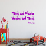 VWAQ Dr. Seuss Think and Wonder Wonder and Think Vinyl Wall Decal - VWAQ Vinyl Wall Art Quotes and Prints