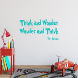 VWAQ Dr. Seuss Think and Wonder Wonder and Think Vinyl Wall Decal - VWAQ Vinyl Wall Art Quotes and Prints