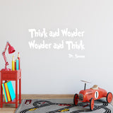 VWAQ Dr. Seuss Think and Wonder Wonder and Think Vinyl Wall Decal - VWAQ Vinyl Wall Art Quotes and Prints