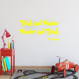 VWAQ Dr. Seuss Think and Wonder Wonder and Think Vinyl Wall Decal - VWAQ Vinyl Wall Art Quotes and Prints