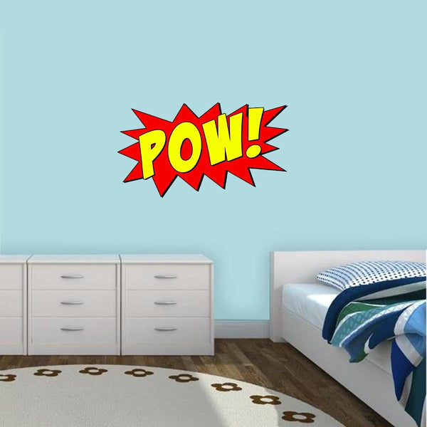 VWAQ Comic Book Pow Wall Decal Sound Effect Superhero Pow Vinyl Wall Decor Peel And Stick Sticker - VWAQ Vinyl Wall Art Quotes and Prints