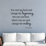 You Can't Go Back and Change The Beginning CS Lewis Quotes Inspirational Wall Decal VWAQ