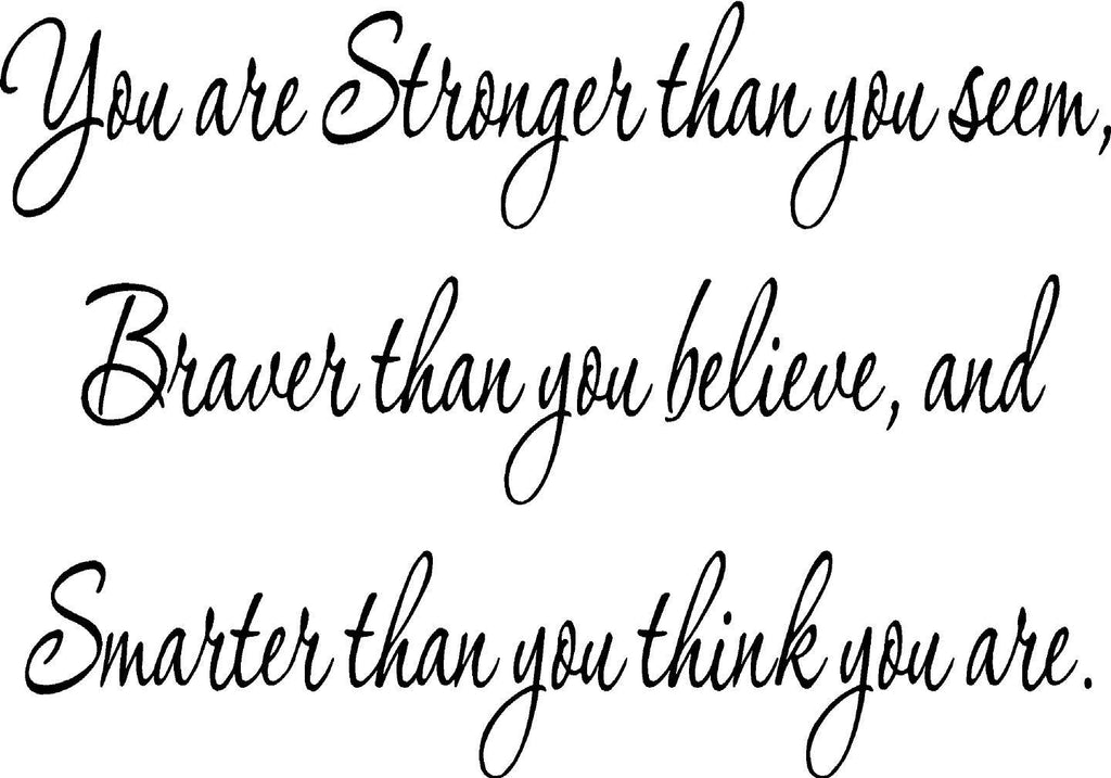 VWAQ You Are Stronger Inspirational Wall Decal Quote Vinyl Wall Art De